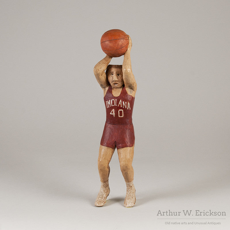 Folk Art Carved Basketball Player - Arthur W. Erickson - 1
