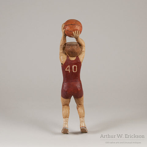 Folk Art Carved Basketball Player - Arthur W. Erickson - 4