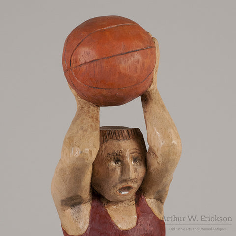 Folk Art Carved Basketball Player - Arthur W. Erickson - 7
