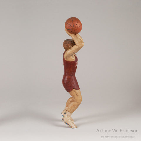 Folk Art Carved Basketball Player - Arthur W. Erickson - 3
