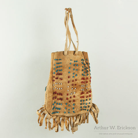 Folky Plateau Beaded Bag with Fringe