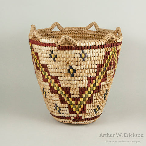 Fully Imbricated Polychrome Klickitat Huckleberry Basket