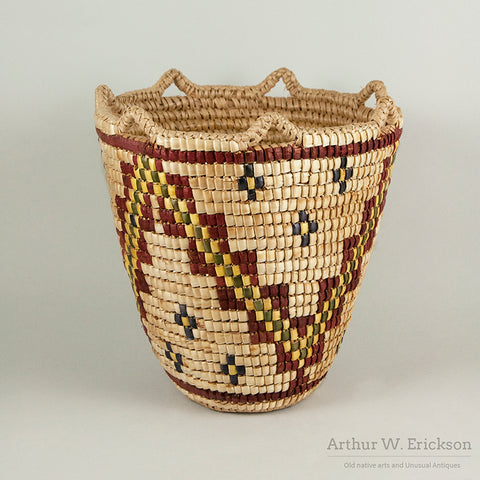 Fully Imbricated Polychrome Klickitat Huckleberry Basket