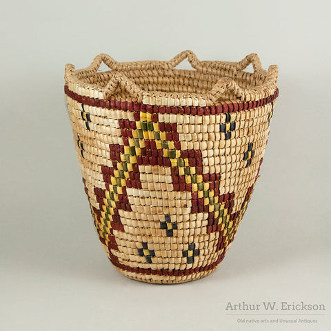 Fully Imbricated Polychrome Klickitat Huckleberry Basket