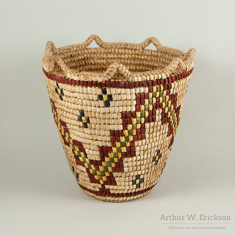 Fully Imbricated Polychrome Klickitat Huckleberry Basket