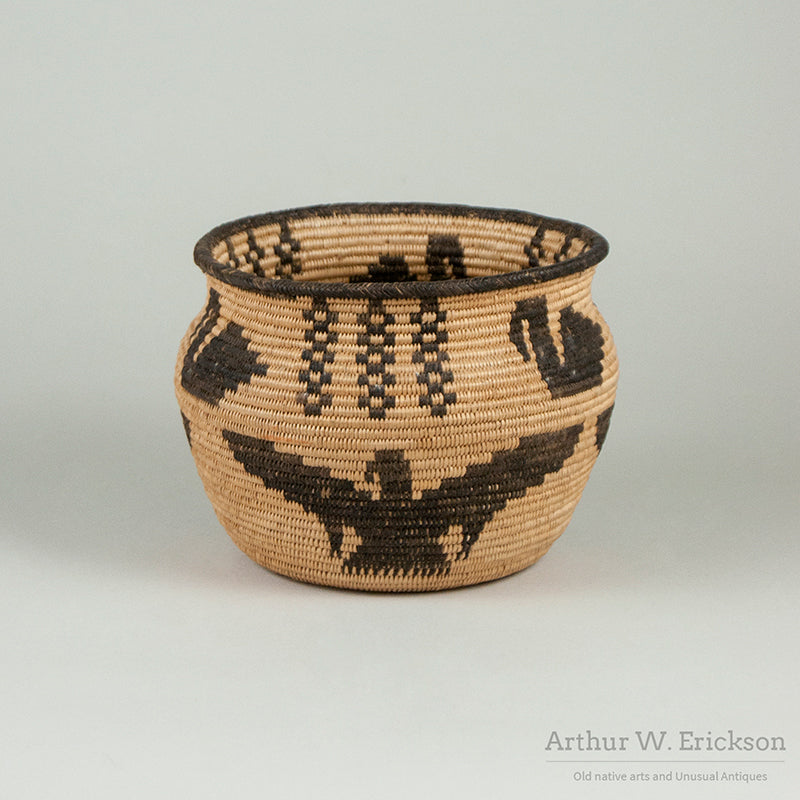 Havasupai Figured Coiled Jar Shaped Basket