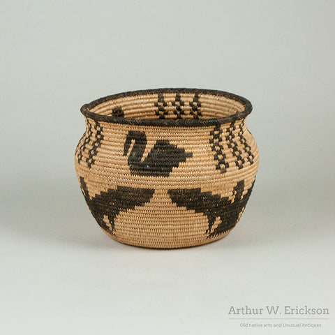 Havasupai Figured Coiled Jar Shaped Basket