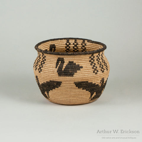 Havasupai Figured Coiled Jar Shaped Basket