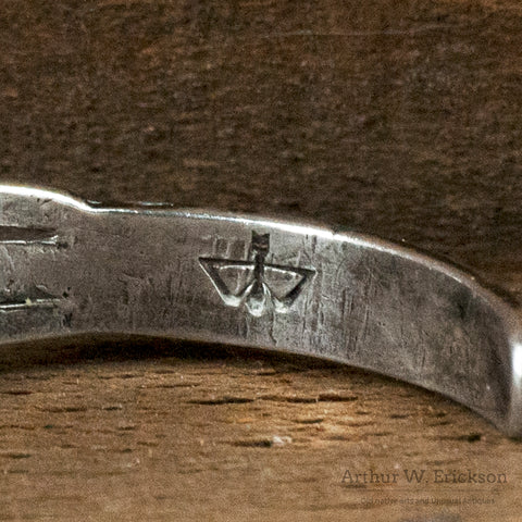 Ike Wilson Navajo Silver and Turquoise Cuff Bracelet