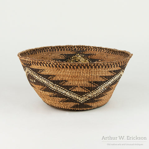 Klamath Basket with Quill Design