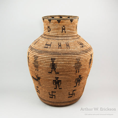 Large figural Apache Olla with Original Lid