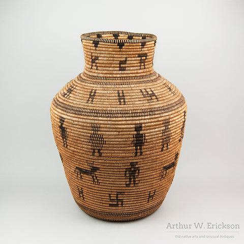 Large figural Apache Olla with Original Lid