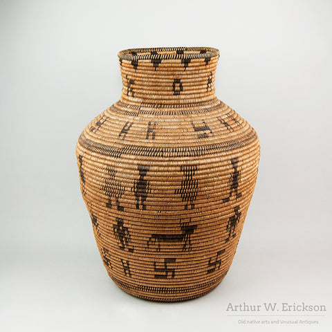 Large figural Apache Olla with Original Lid