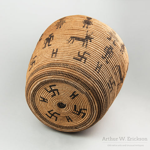 Large figural Apache Olla with Original Lid