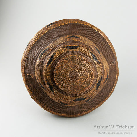 Very Large Tlingit Rattle Top Basket