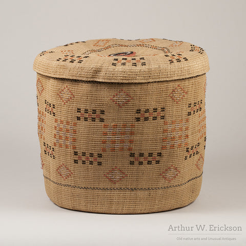 Large Aleut Lidded Basket