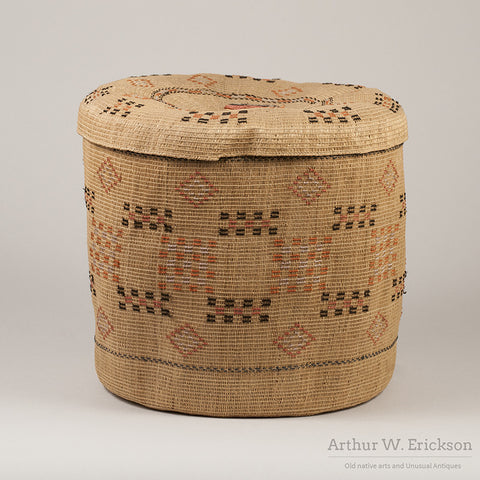 Large Aleut Lidded Basket