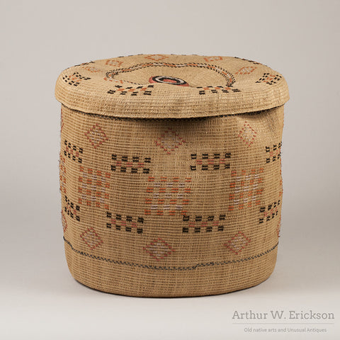 Large Aleut Lidded Basket