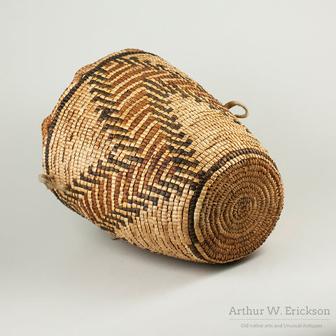 Large Fully Imbricated Klickitat Berry Basket with unfinished tumpline