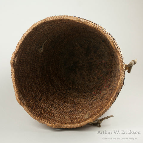 Large Fully Imbricated Klickitat Berry Basket with unfinished tumpline