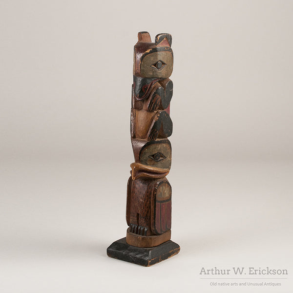 Tlingit Polychrome Model Totem Pole