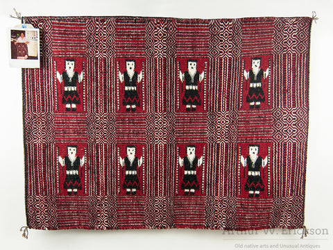 Double Face Navajo Yei Rug by Lucy Wilson