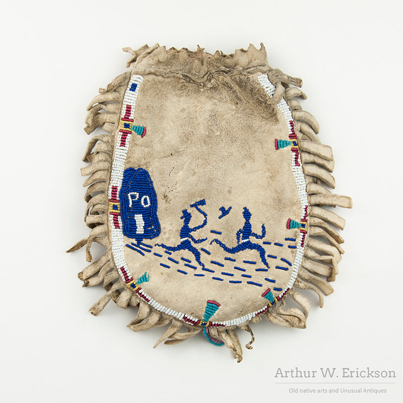 Figural Native American Beaded Bag
