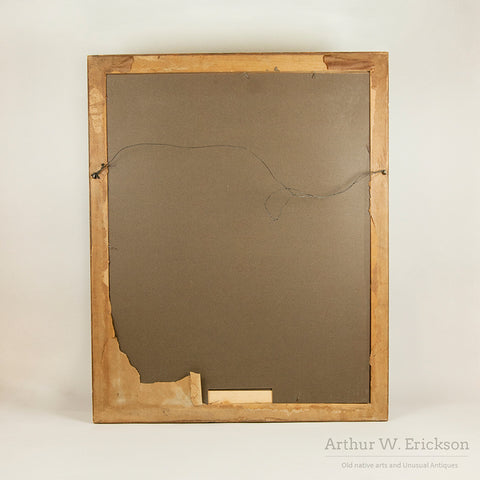 Framed Hand Colored Photograph of Two Guns White Calf