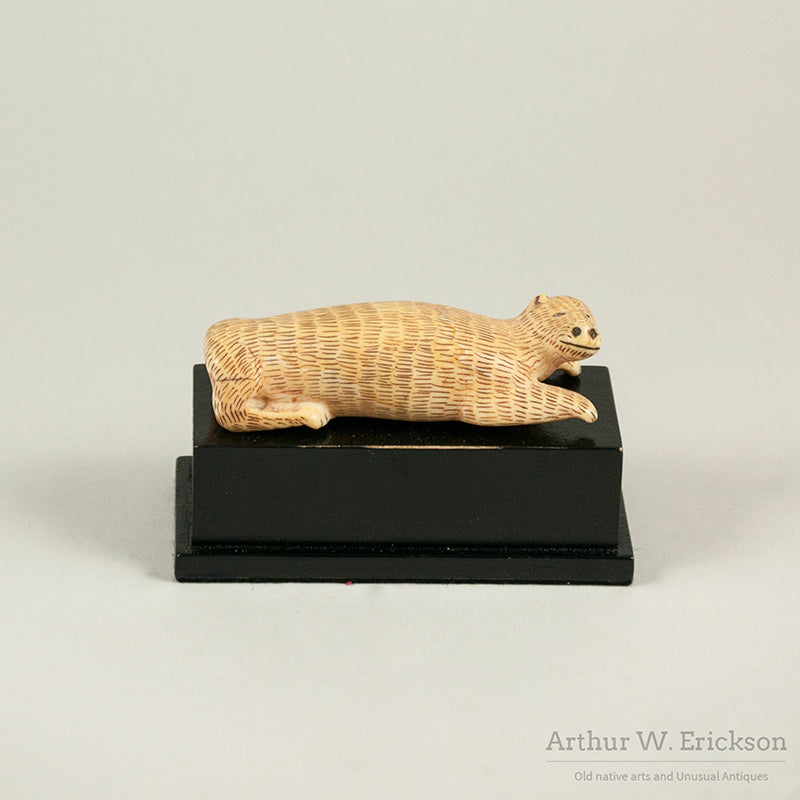 Eskimo Carved Walrus Ivory Bear