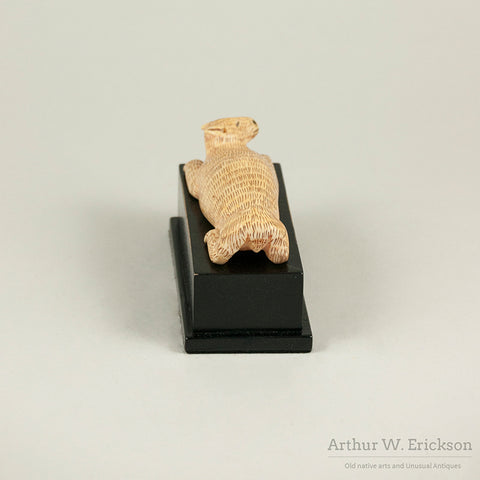 Eskimo Carved Walrus Ivory Bear