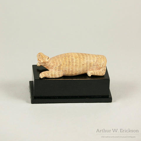 Eskimo Carved Walrus Ivory Bear