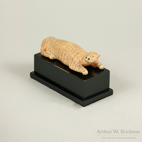 Eskimo Carved Walrus Ivory Bear