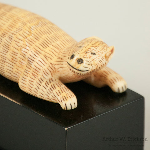 Eskimo Carved Walrus Ivory Bear