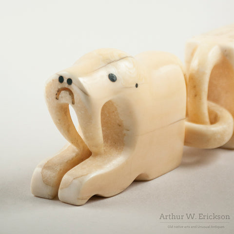 Ivory Walrus Linked Cribbage Board