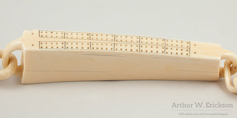 Ivory Walrus Linked Cribbage Board