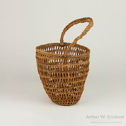 Grand Ronde Open Weave Basket With Double Handle