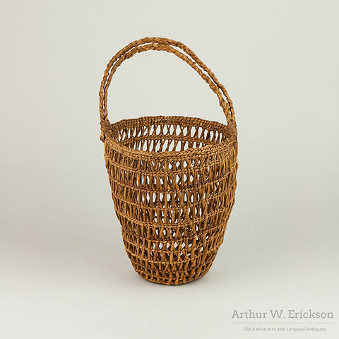 Grand Ronde Open Weave Basket With Double Handle