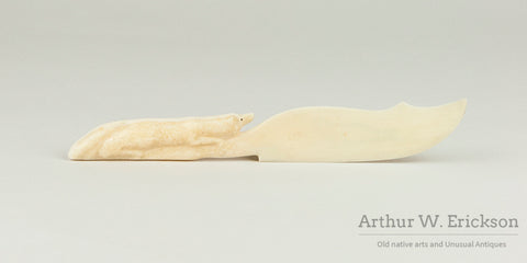 Walrus Ivory Inuit Fox Handled Letter Opener