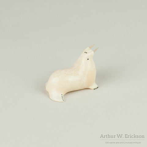 Chubby Walrus Ivory Walrus with Seal Whisker Tusks