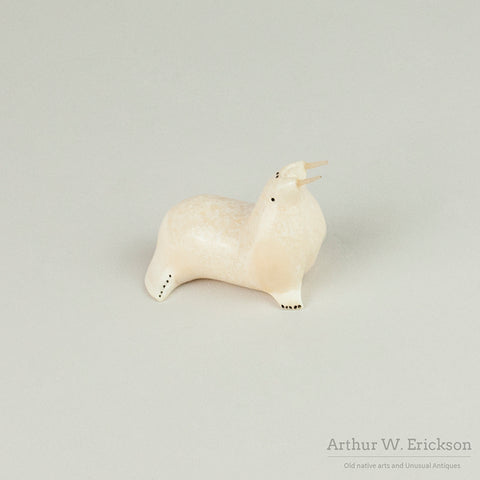 Chubby Walrus Ivory Walrus with Seal Whisker Tusks