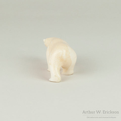 Inuit Carved Ivory Polar Bear on the Prowl