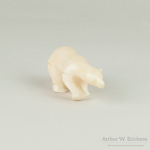 Inuit Carved Ivory Polar Bear on the Prowl