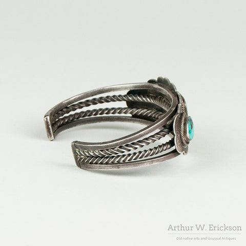 Navajo Cuff with 3 Turquoise Stones