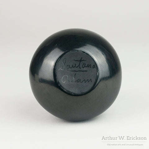 San Ildefonso Blackware Jar by Santana & Adam