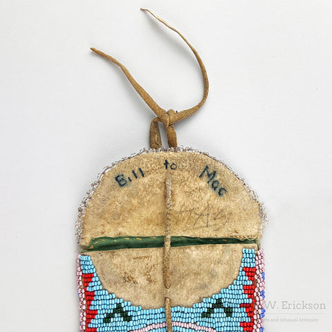 Plains Beaded Round Bag With Flap