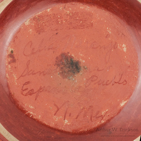 Carved Redware Santa Clara Bowl by Celia Naranjo