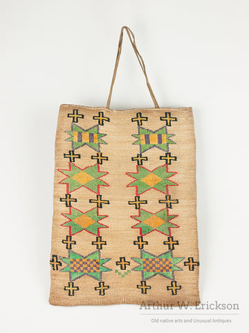 Pateau Cornhusk Bag with Eight Point Stars