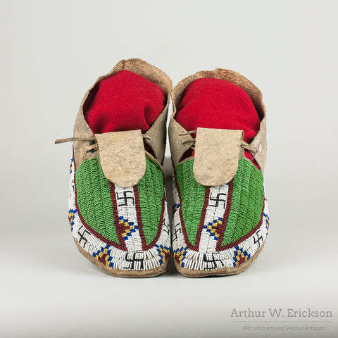 Pair of Unusual Plains Moccasins