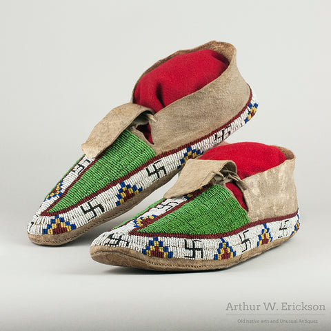 Pair of Unusual Plains Moccasins