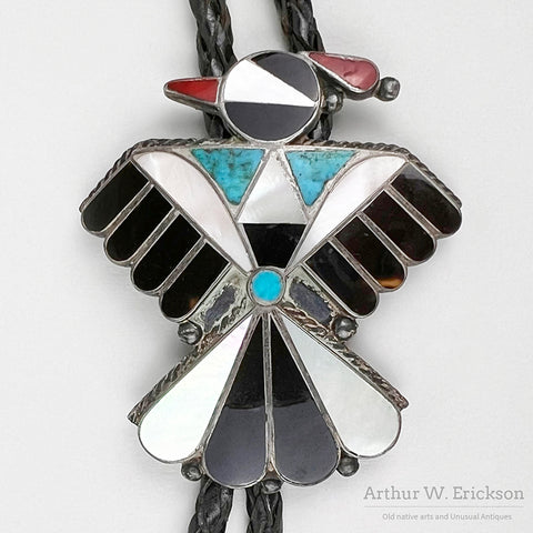 Zuni Peyote Bird Bolo Tie